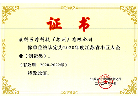 康辉医疗科技（苏州）有限公司证书